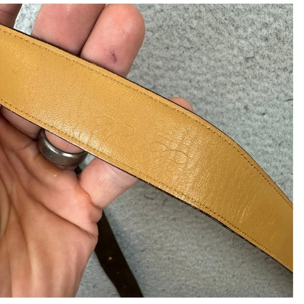 Brooks Brothers Belt Men 40 Suede Dark Brown Silver Buckle Classic Made In Italy